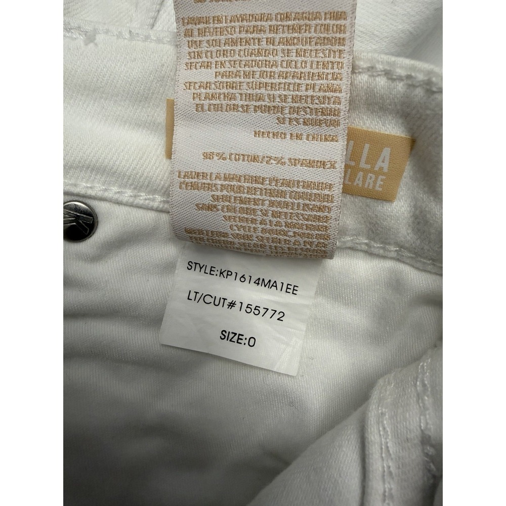 Kut From The Kloth Stella High Rise Fab Ab Flare Jeans Womens 0 White Raw Ankle - Picture 7 of 8
